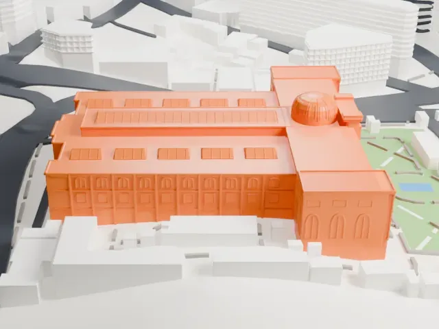 Egyptian Museum model, West view