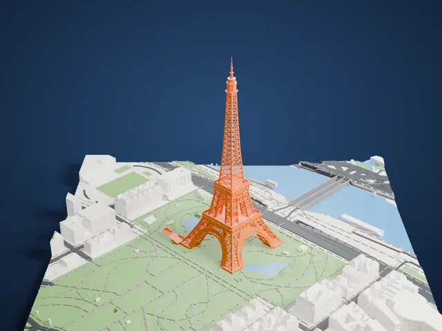 Eiffel Tower model, East view