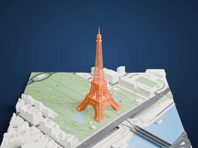 Eiffel Tower model, North view