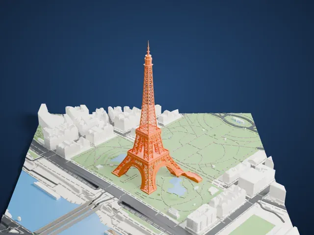 Eiffel Tower model, West view