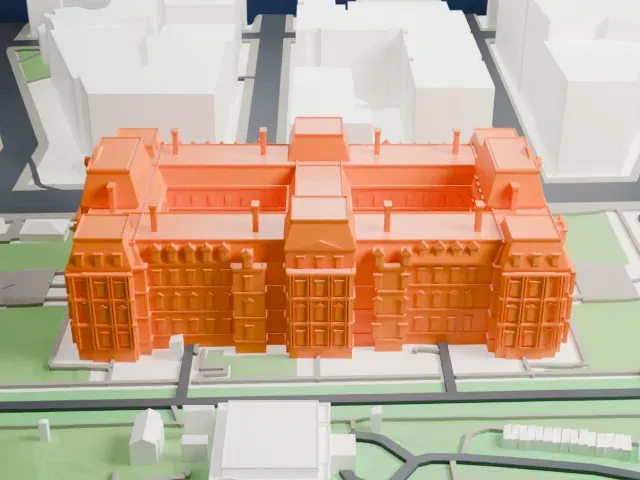 Eisenhower Executive Office Building model, East view