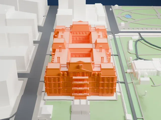 Eisenhower Executive Office Building model, South view