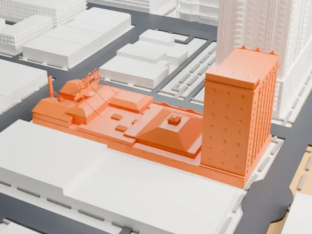 El Cortez model, East view