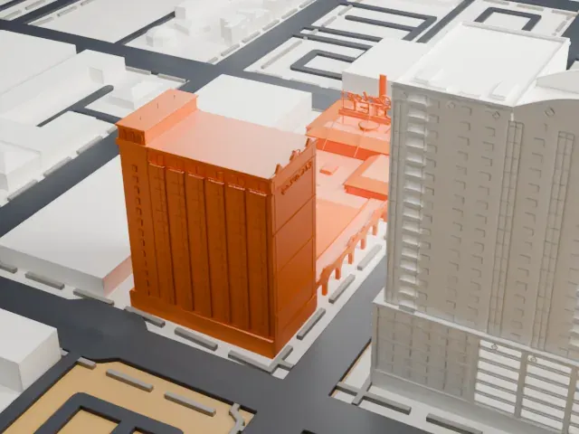 El Cortez model, North view