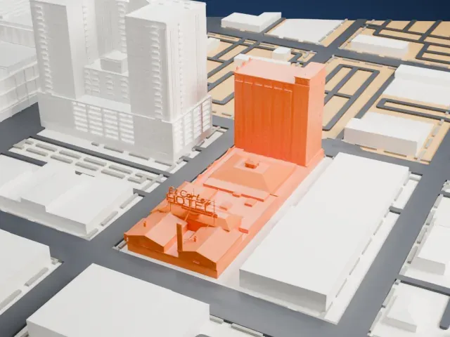 El Cortez model, South view