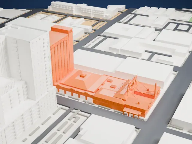 El Cortez model, West view