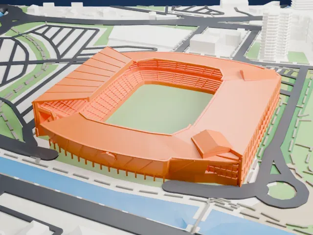 El Molinón model, North view