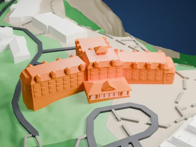 El Tovar Hotel model, East view