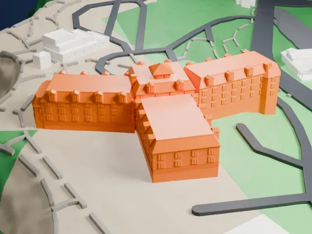 El Tovar Hotel model, West view