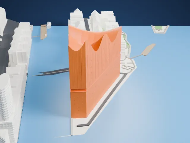 Elbphilharmonie model, West view