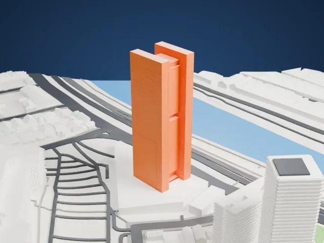 Eldorado Business Tower model, North view