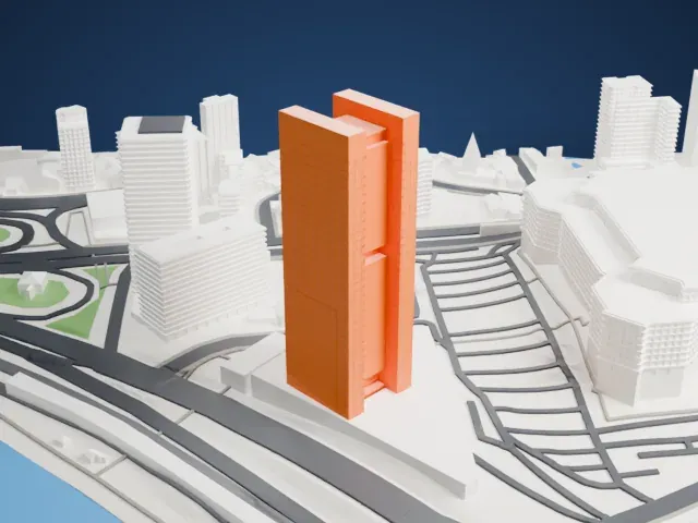 Eldorado Business Tower model, South view
