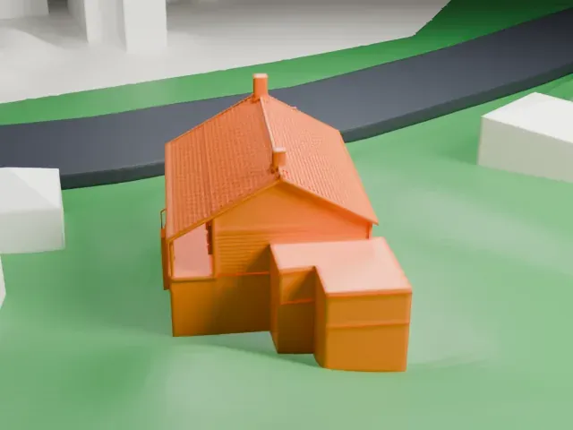 Elijah Miller House model, East view