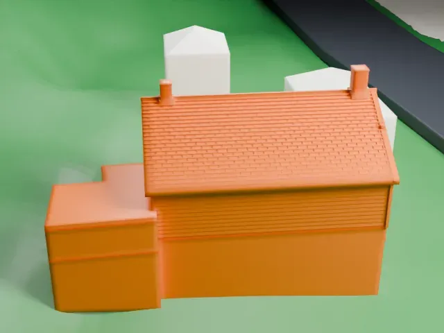 Elijah Miller House model, North view