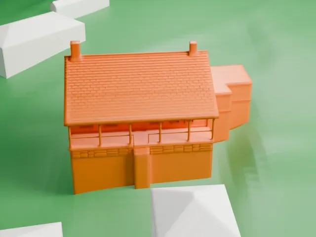 Elijah Miller House model, South view