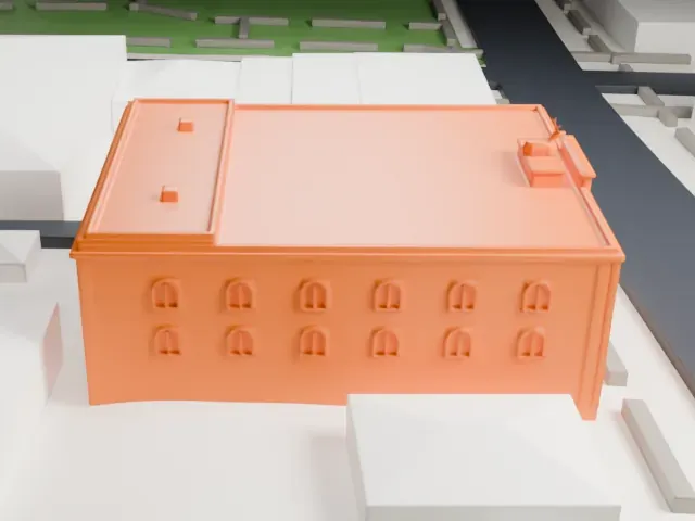 Elks Theatre model, East view