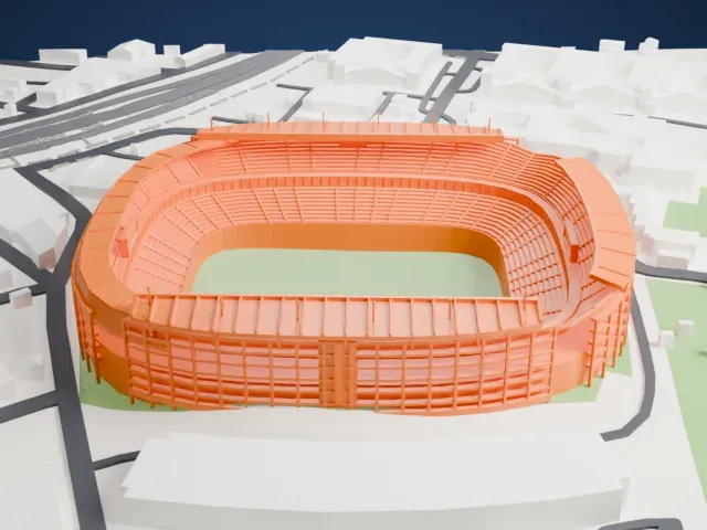 Ellis Park Stadium model, East view