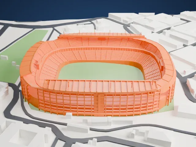 Ellis Park Stadium model, West view