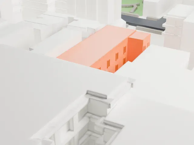 Elmendorf Reformed Church model, South view
