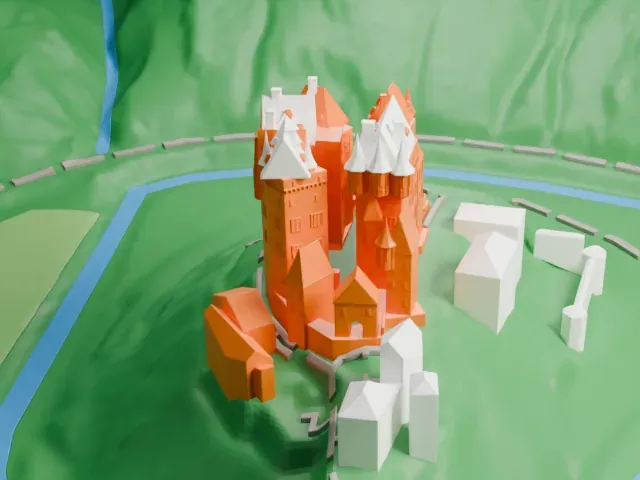 Eltz Castle model, North view