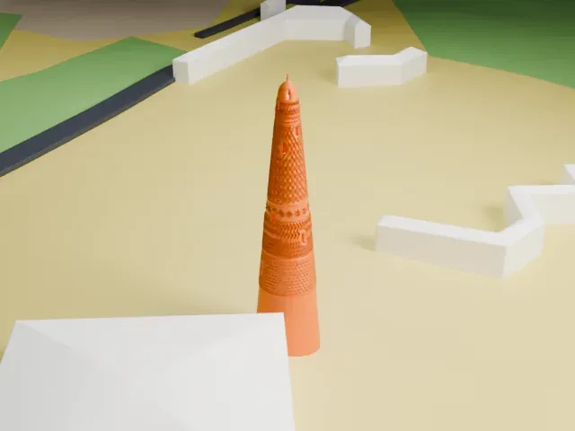 Emin Minaret model, West view