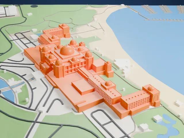 Emirates Palace Mandarin Oriental, Abu Dhabi model, East view