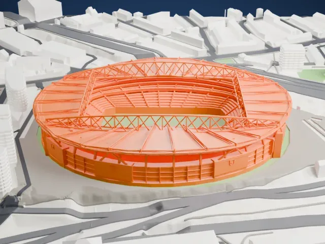 Emirates Stadium model, East view