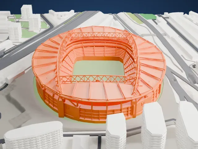 Emirates Stadium model, South view
