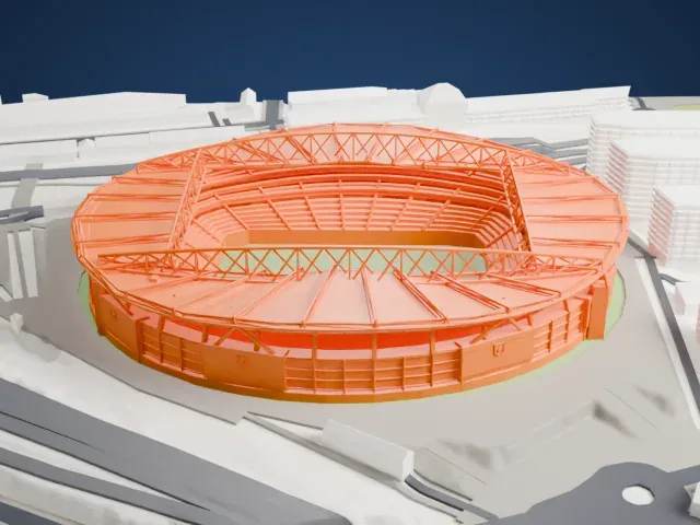 Emirates Stadium model, West view