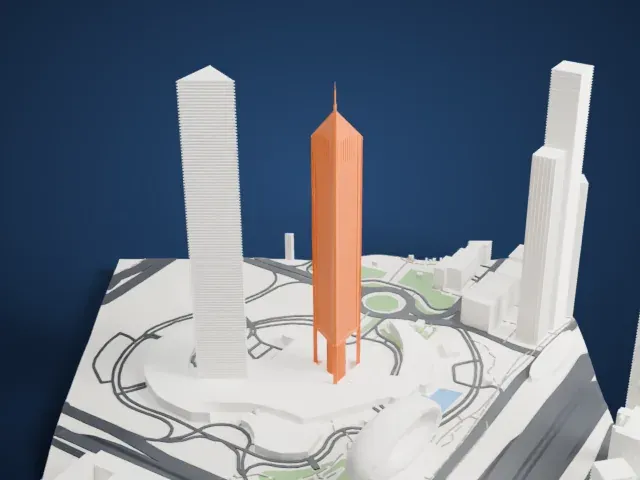 Emirates Office Tower model, North view