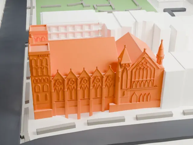 Emmanuel Baptist Church, Brooklyn model, East view