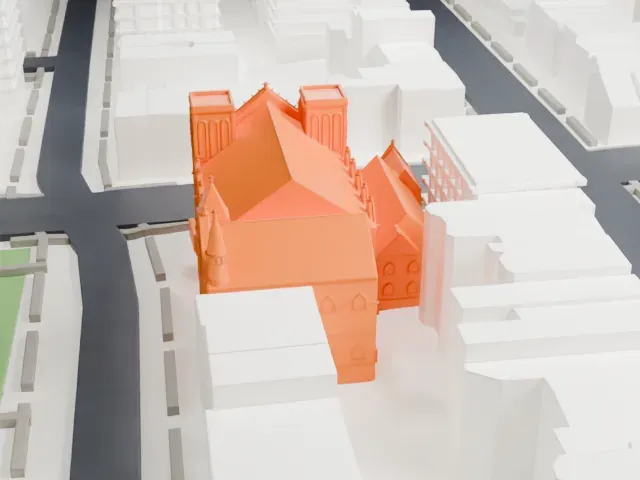 Emmanuel Baptist Church, Brooklyn model, North view