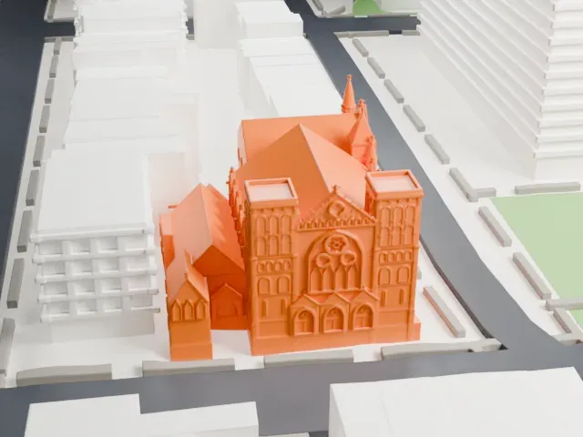 Emmanuel Baptist Church, Brooklyn model, South view