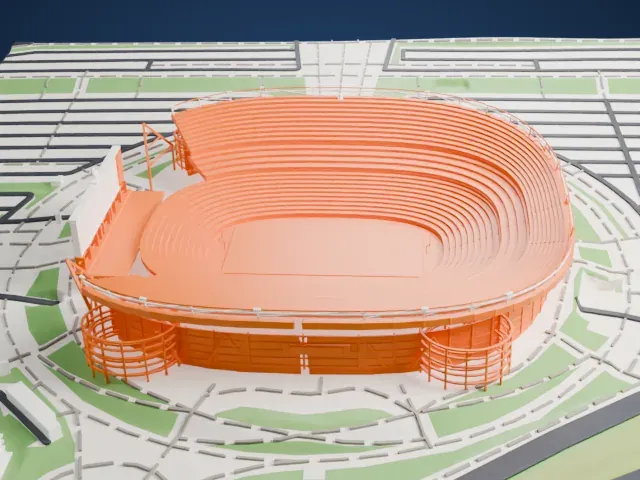 Empower Field at Mile High model, East view