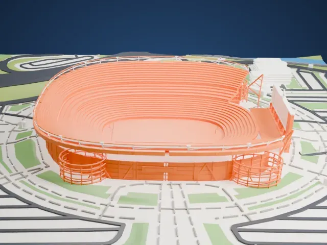 Empower Field at Mile High model, West view