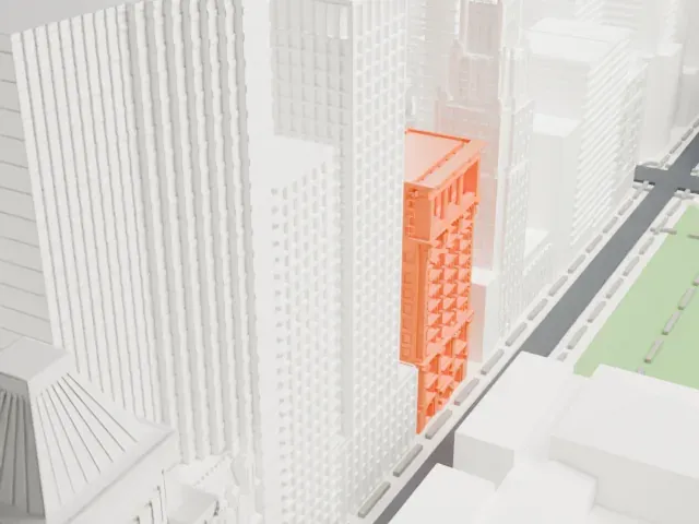 Engineers' Club Building model, East view