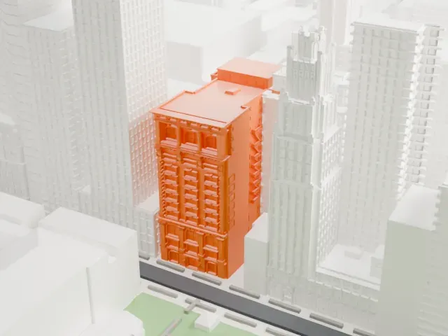 Engineers' Club Building model, North view