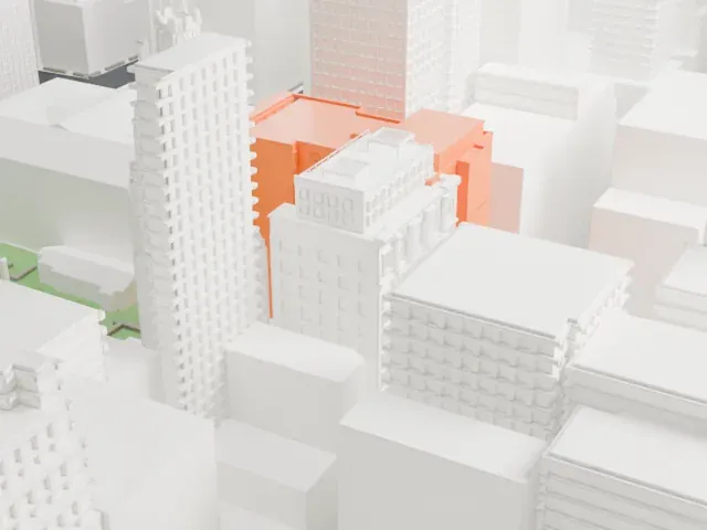 Engineers' Club Building model, West view