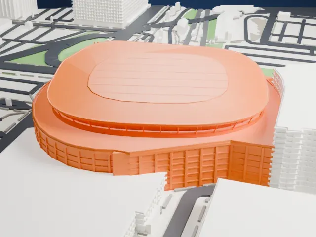 Enterprise Center model, North view