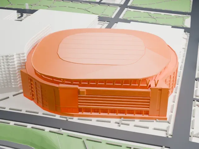 Enterprise Center model, South view