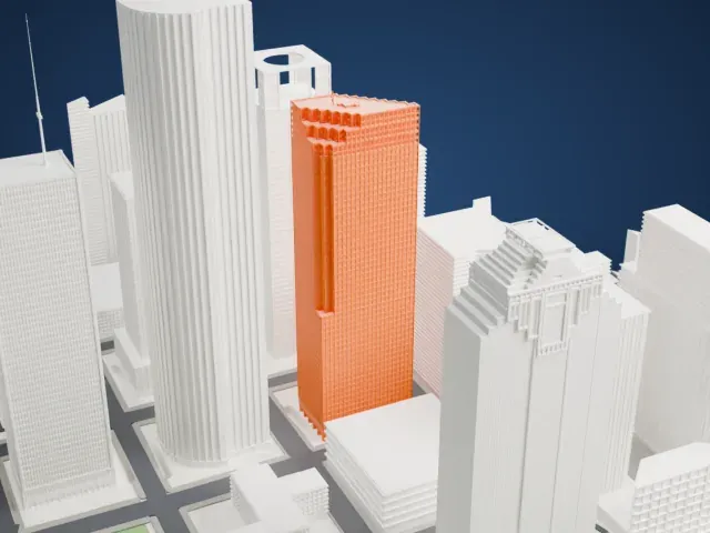 Enterprise Plaza model, North view