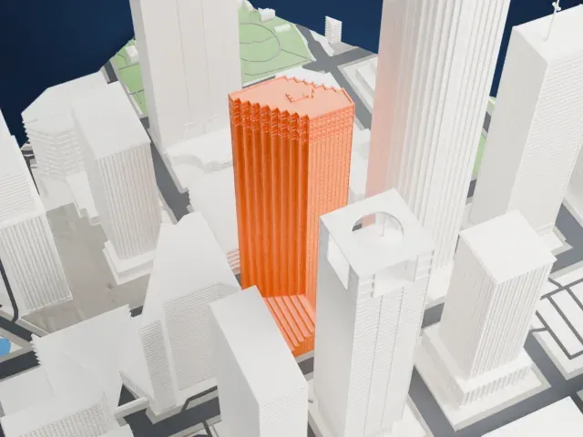 Enterprise Plaza model, South view