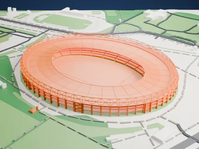 Ernst-Happel-Stadion model, East view