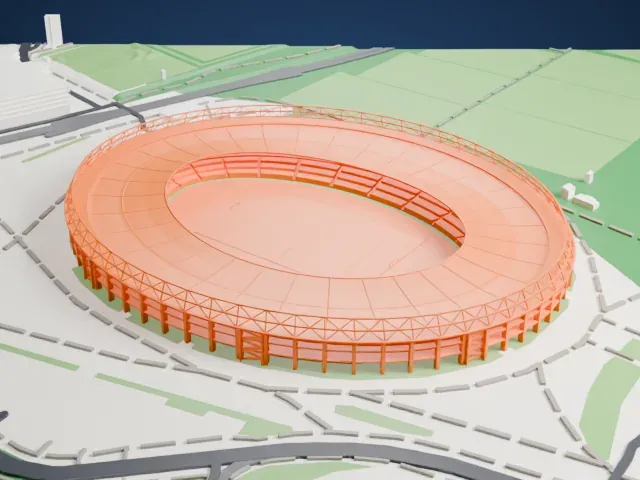 Ernst-Happel-Stadion model, West view