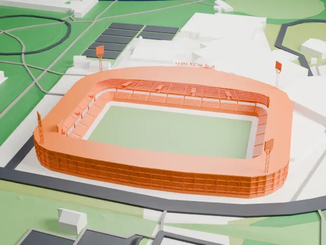 Esbjerg Stadium model, East view