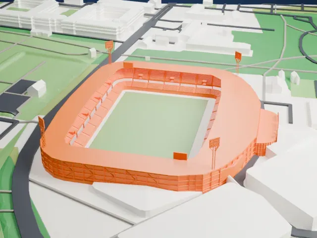 Esbjerg Stadium model, North view