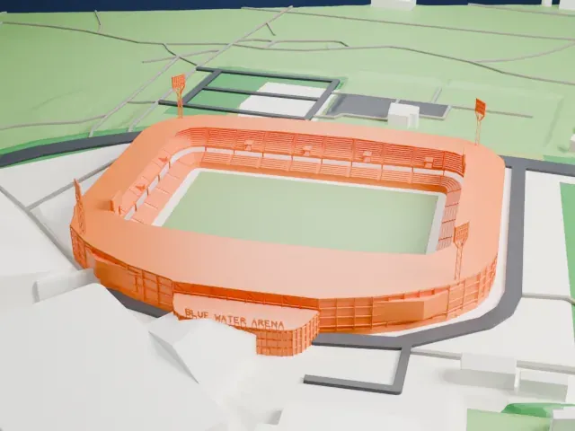 Esbjerg Stadium model, West view