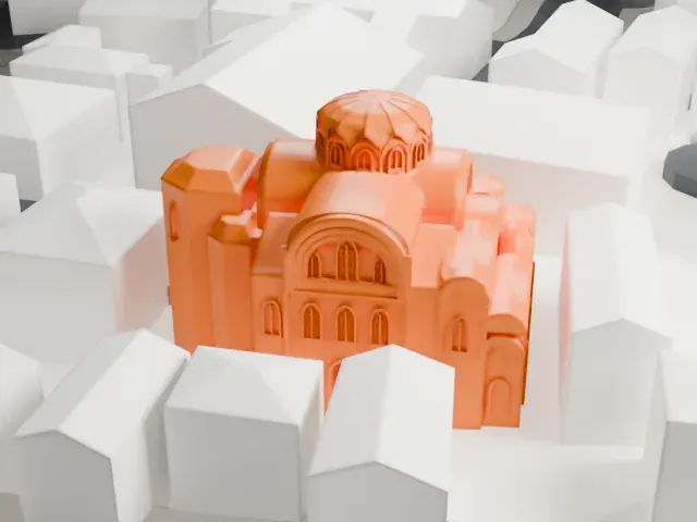 Eski Imaret Mosque model, North view