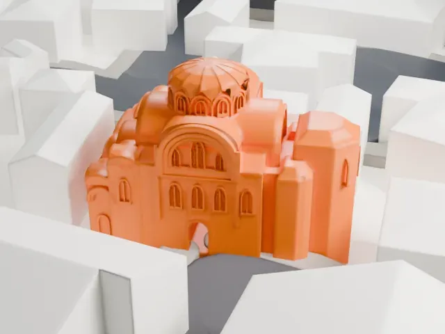 Eski Imaret Mosque model, South view