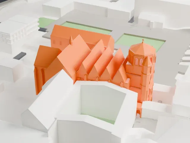 Essen Minster model, North view